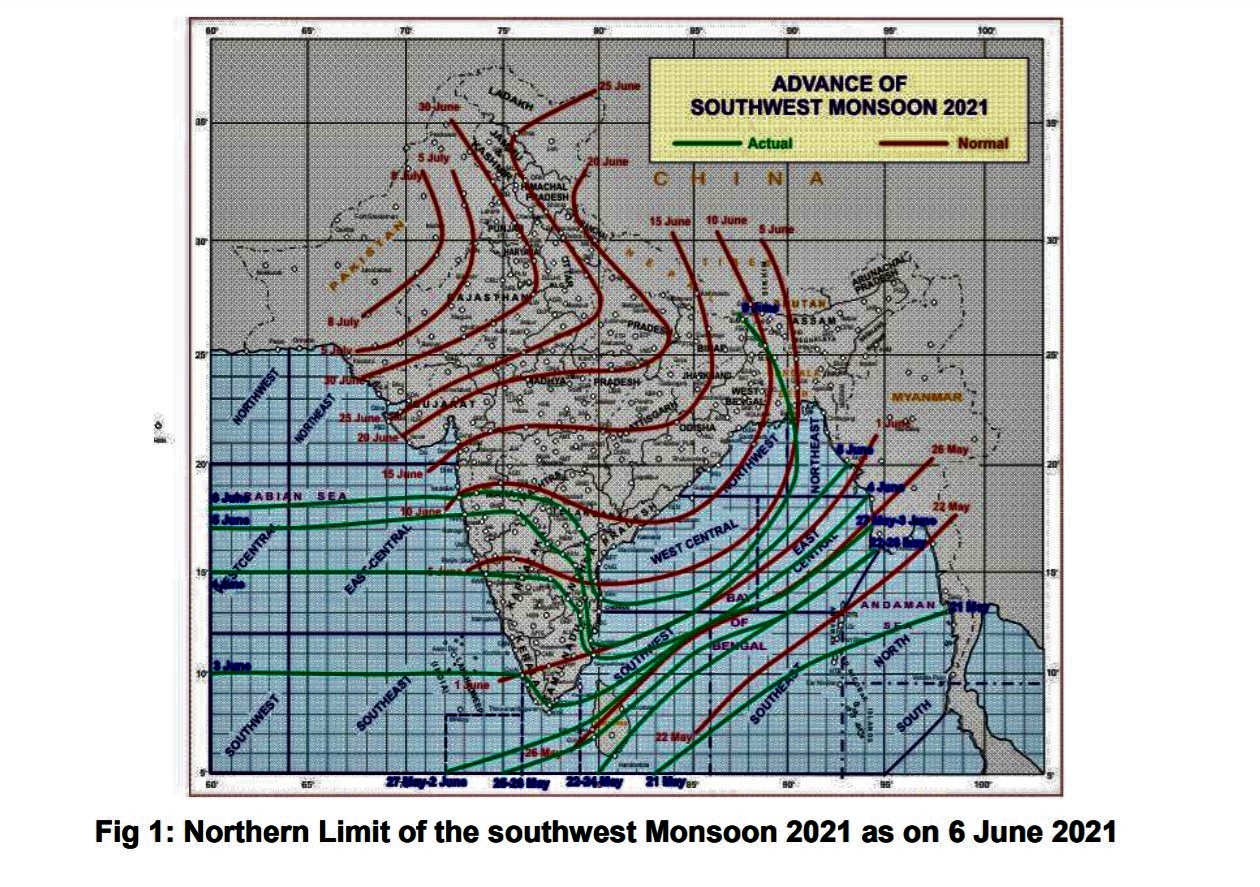 Monsoon as on 06 Jun 2021