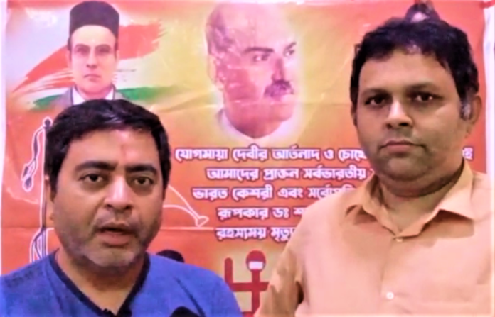 Raja Mukhopadhyay and Rajib Nath Roy of All India Hindu MahaSabha Raja Mukhopadhyay and Rajib Nath Roy of All India Hindu MahaSabha