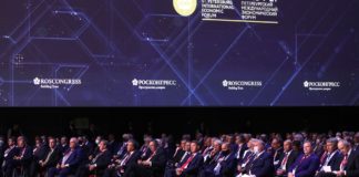 President Vladimir Putin took part in the plenary session of the 24th St Petersburg International Economic Forum St Petersburg International Economic Forum plenary session. Photo by TASS