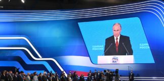 President Vladimir Putin addressed the 20th congress of the United Russia political party Vladimir Putin addressed the 20th congress of the United Russia political party