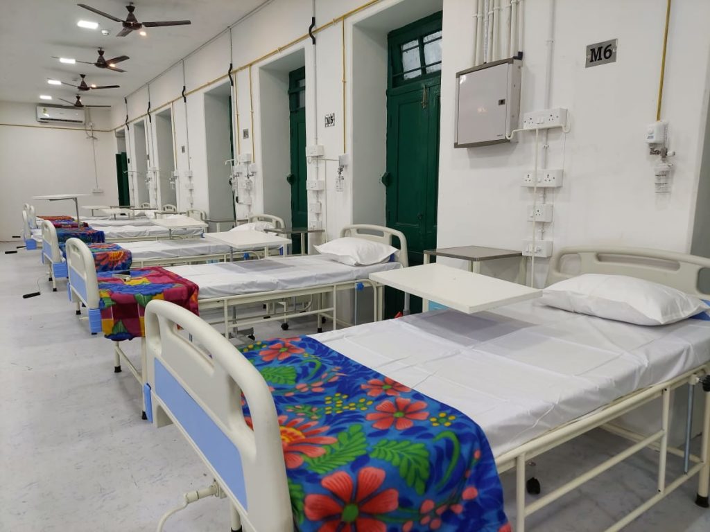 Knognut foundation and Kolkata Municipal Corporation came forward with a 50-bed Covid Care Unit at South Kolkata