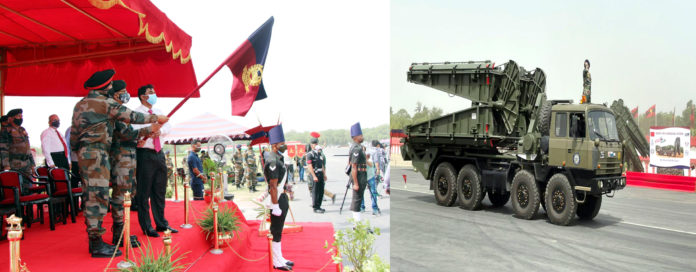 The Chief of the Army Staff, General Manoj Mukund Naravane flagging off to inducted the Short Span Bridging System (SSBS)-10m into Indian Army, at Delhi Cantt., in New Delhi on July 02, 2021. The Secretary, Department of Defence R&D and Chairman, DRDO, Dr. G. Satheesh Reddy is also seen.