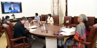 Finance Minister Smt. Nirmala Sitharaman attends Third G20 Finance Ministers and Central Bank Governors Meeting The Union Minister for Finance and Corporate Affairs, Smt. Nirmala Sitharaman virtually participates in the G20 High-Level Tax Symposium on Tax Policy and Climate Change, in New Delhi on July 09, 2021.