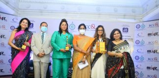 The Bengal Chamber Felicitated Women Entrepreneurs (L-R): Sudarshana Gangulee, Deb A. Mukherjee, Shaleni S Biswas,Dr.Shashi Panja Minu Budhia and Shaon Sen