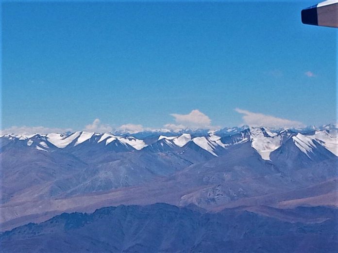 Birds Eye View of Ladakh from Aircraft by Rumi Das