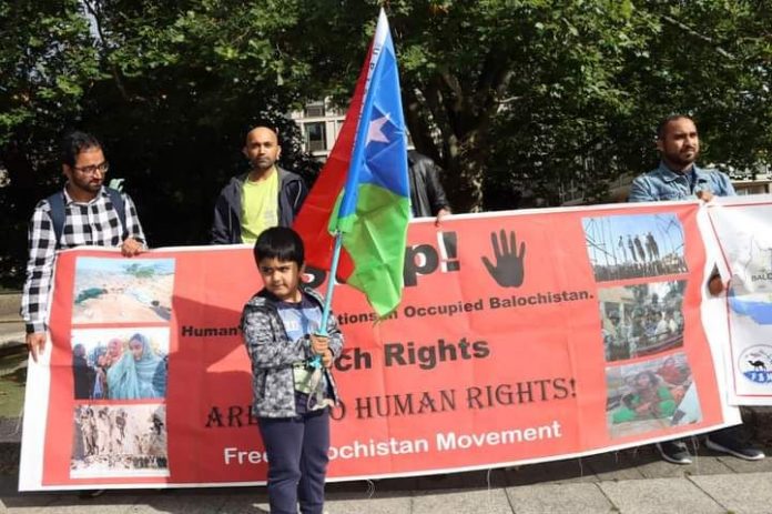 The Free Balochistan Movement, (FBM) Germany Branch, staged a protest rally on Saturday against the murder of previously disappeared Baloch in fake encounters at the hands of the so call 