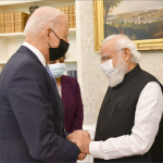 The Prime Minister, Shri Narendra Modi in a Bilateral Meeting with the President of the United States of America, Mr. Joe Biden, at White House, in Washington DC, USA on September 24, 2021