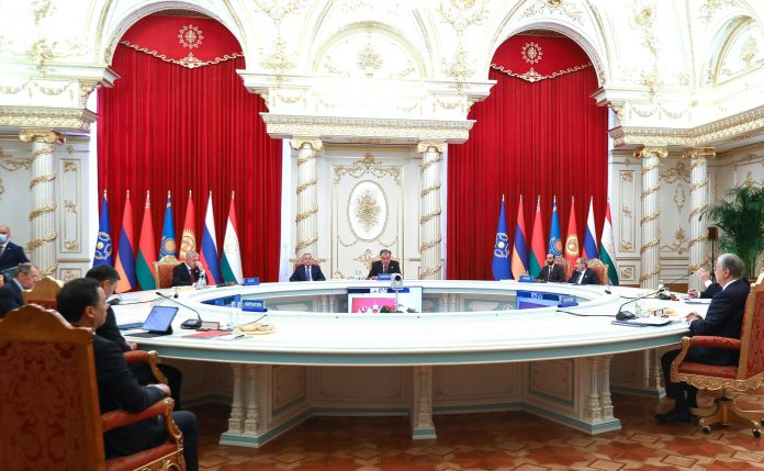The Russian leader took part, via videoconference, in a session of the Collective Security Council of the Collective Security Treaty Organisation