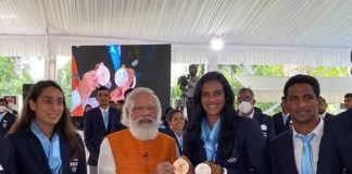 India’s ace shuttler P.V. Sindhu – She created history in the Tokyo Olympics-2020 India’s ace shuttler P.V. Sindhu with PM Modi