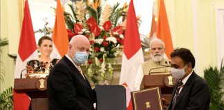 List of MoUs/Agreements exchanged during the visit of Prime Minister of Kingdom of Denmark The Prime Minister, Shri Narendra Modi and the Prime Minister of Kingdom of Denmark, Ms. Mette Frederiksen witnessing the exchange of agreements between India and Denmark, at Hyderabad House, in New Delhi on October 09, 2021