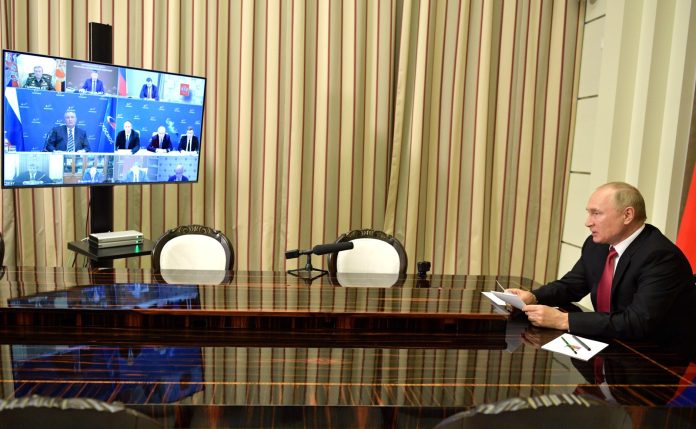 Meeting on space industry development (via videoconference). Meeting on space industry development (via videoconference).