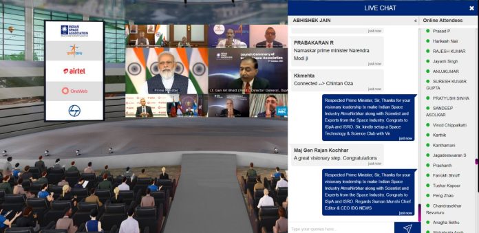 The Prime Minister, Shri Narendra Modi addressing at the launch of the Indian Space Association (ISpA), through video conferencing, in New Delhi on October 11, 2021