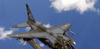 Government signs Contract for procurement of Two Fixed Base Full Mission Simulator (FBFMS) for Jaguar Aircraft from HAL for IAF A French Air Force Jaguar A/E Fighter-Bomber aircraft of Escadron de Chasse 1/7 Provence flies a refueling mission over the Adriatic Sea, in support of Operation JOINT FORGE. (Released to Public) By Wikipedia