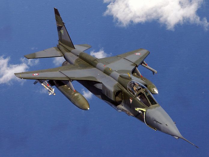 A French Air Force Jaguar A/E Fighter-Bomber aircraft of Escadron de Chasse 1/7 Provence flies a refueling mission over the Adriatic Sea, in support of Operation JOINT FORGE. (Released to Public) By Wikipedia