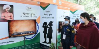 Ministry of Women and Child Development Celebrated ‘Azadi Ka Amrit Mahotsav’ With the Theme of Children Ideas, Rights & Nutrition During 14-21 November, 2021 The Union Minister for Women & Child Development and Textiles, Smt. Smriti Irani at the inaugural session of the Workshop, at Rajghat, in Delhi on November 21, 2021.