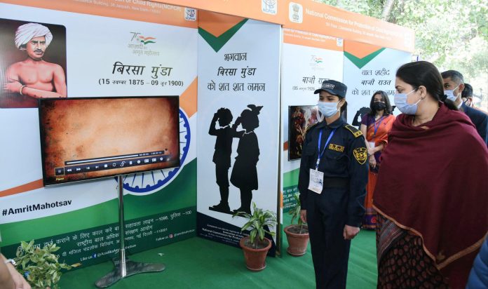 The Union Minister for Women & Child Development and Textiles, Smt. Smriti Irani at the inaugural session of the Workshop, at Rajghat, in Delhi on November 21, 2021.