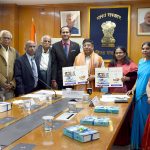 The Minister of State for Education, Dr. Subhas Sarkar releasing the Hindi translation of Tolkappiyam and the Kannada translations of 9 books of Classical Tamil literature, in New Delhi on December 22, 2021.