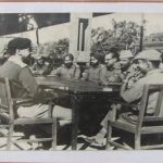 Indian and Pakistan officers discussing surrender terms at Sylhet (65(1) Copyright remains with DPR MoD India