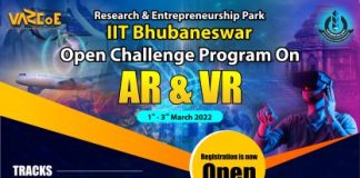 IIT Bhubaneswar Research Park to Host Open Challenge for Incubating Start-ups in AR-VR