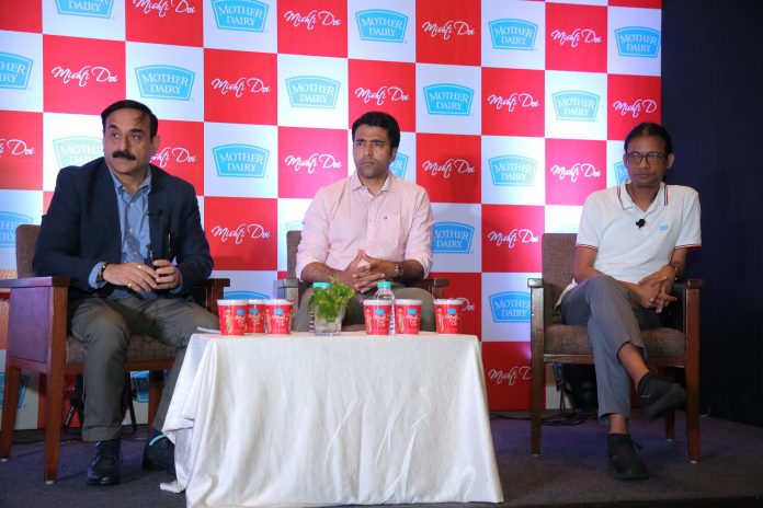 From Left - Sanjay Sharma, Business Head, Actor Abir Chaterjee and Radhir Kumar, General Manager on the campaign launch of Mishti Doi