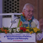 Shri Arif Mohammed Khan, Hon’ble Governor of Kerala and former Cabinet Minister, Energy & Civil Aviation, Govt. of India addressing the 8th World Parliament of Science, Religion, and Philosophy organised by MIT World Peace University