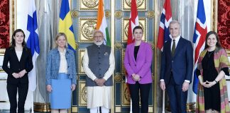 PM at the 2nd India-Nordic Summit, in Copenhagen on May 04, 2022.