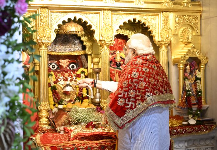 PM at the redeveloped Shree Kalika Mata Temple, in Pavgadh, Gujarat on June 18, 2022.