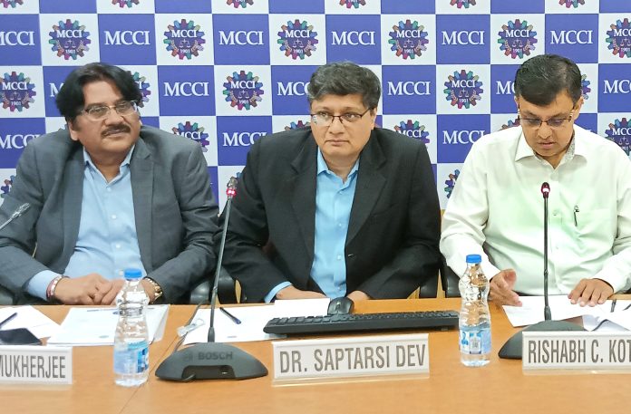 Shri Rishabh C. Kothari, President, MCCI delivering the Welcome Address at the Corporate Training Programme on 'Finance for Non-Finance Executives' held today at MCCI. On his right - Dr. Saptarsi Dev, Managing Director, Accenture and Dr.Saugat Mukherjee, Director General, MCCI.