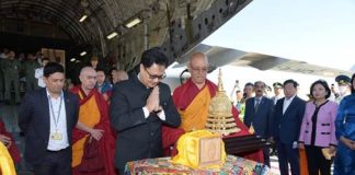 The four Holy Kapilvastu Relics of Lord Buddha reach Mongolia for an 11-day exposition today