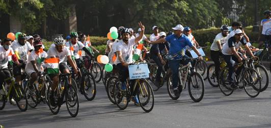 Union Sports Minister Shri Anurag Thakur launches nationwide programs on World Bicycle Day today in the presence of Shri Kiren Rijiju, Shri Mansukh Mandaviya and Smt. Meenakshi Lekhi