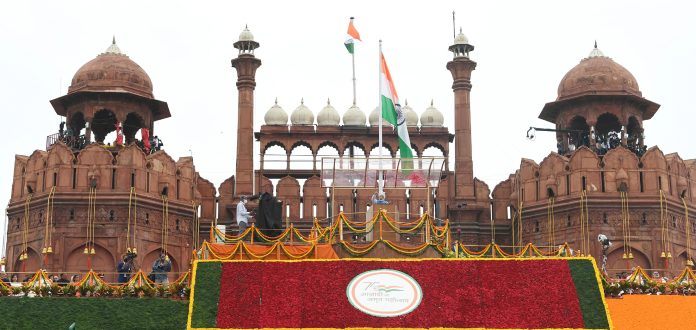PM addressing the Nation on the occasion of 76th Independence Day from the ramparts of Red Fort, in Delhi on August 15, 2022.