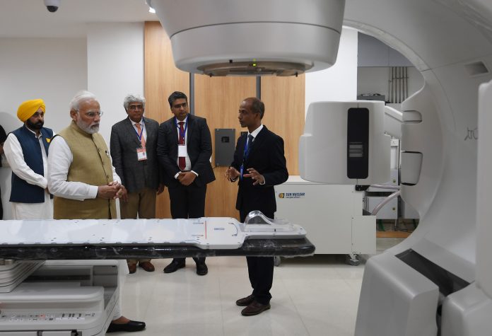 PM visits Homi Bhabha Cancer Hospital & Research Centre, at Mohali, Punjab on August 24, 2022.