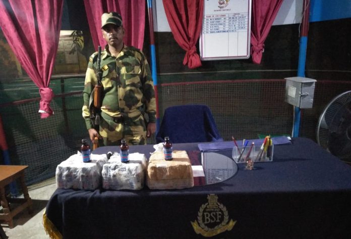 BSF SEIZED A HUGE QUANTITY OF PHENSEDYL AND GANJA ON THE BORDER