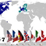 G7 Countries on the World Map by Wikipedia