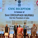 The President, Smt. Droupadi Murmu at the civic reception, in Kohima on November 02, 2022.