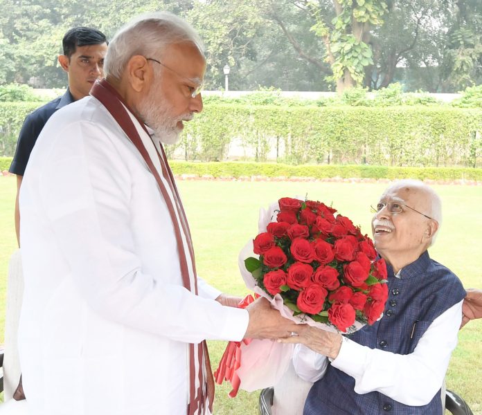 PM meets Shri LK Advani Ji to greet him on his birthday, in New Delhi on November 08, 2022.