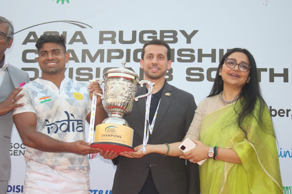 Team India dominates Bangladesh 82-0 to qualify for the Asia Rugby Division 3 Playoffs - Prize Distribution