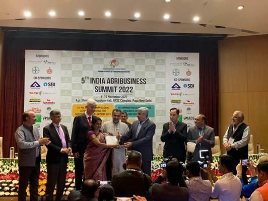 National Fisheries Development Board awarded “India Agribusiness Awards 2022”