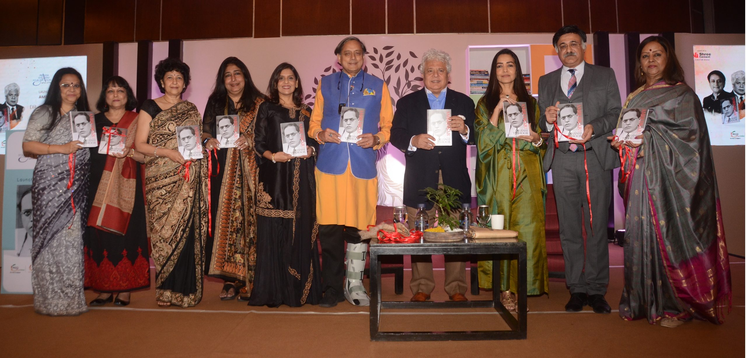 From L to R: At the launch of Shashi Tharoor's latest book Ambedkar: A Life in Kolkata at Kitaab event organized by Prabha Khaitan Foundation (PKF). Anindita Chatterjee, Executive Trustee, PKF, Bashabi Fraser, award-winning poet and children's writer, an associate of the Foundation from Scotland, Madhuri Halwasiya, Ehsaas Woman of Lucknow, Malika Varma, Ehsaas Woman of Kolkata. Shradha Saraf, Chairperson Ficci FLO Kolkata Chapter, author-politician, Shashi Tharoor, Suhel Seth, Esha Dutta, Ehsaas Woman of Kolkata, Nitin Bahl, General Manager of ITC Sonar Bangla, Sangeeta Datta, Ehsaas Woman of London.