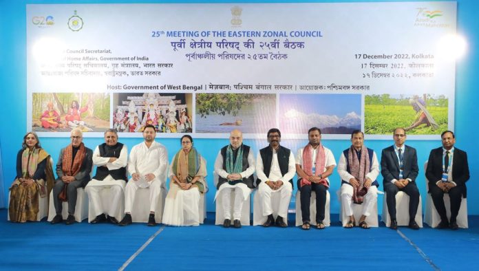 The Union Minister for Home Affairs and Cooperation, Shri Amit Shah at the 25th Eastern Zonal Council meeting, in Kolkata on December 17, 2022.