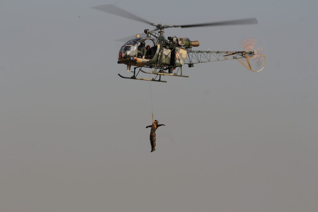 Helicopter At Vijay Diwas 2022Air lifting injured Jawan