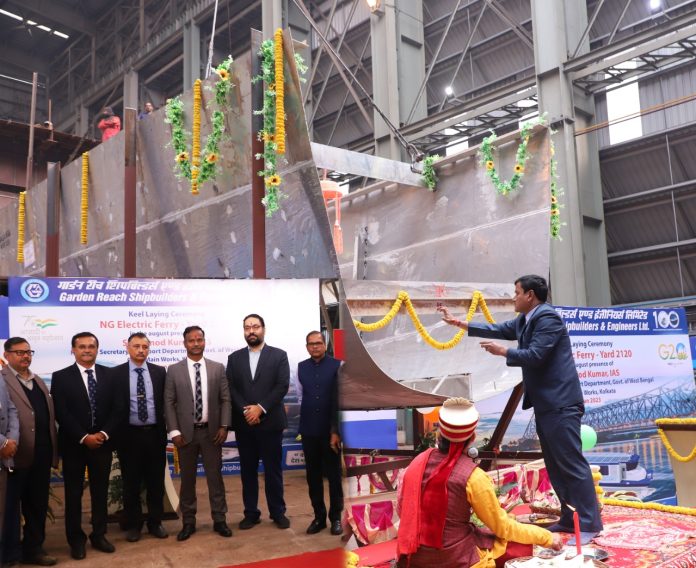 GRSE goes Green - Lays keel for first ever zero-emission Ferry to ply on the Hooghly