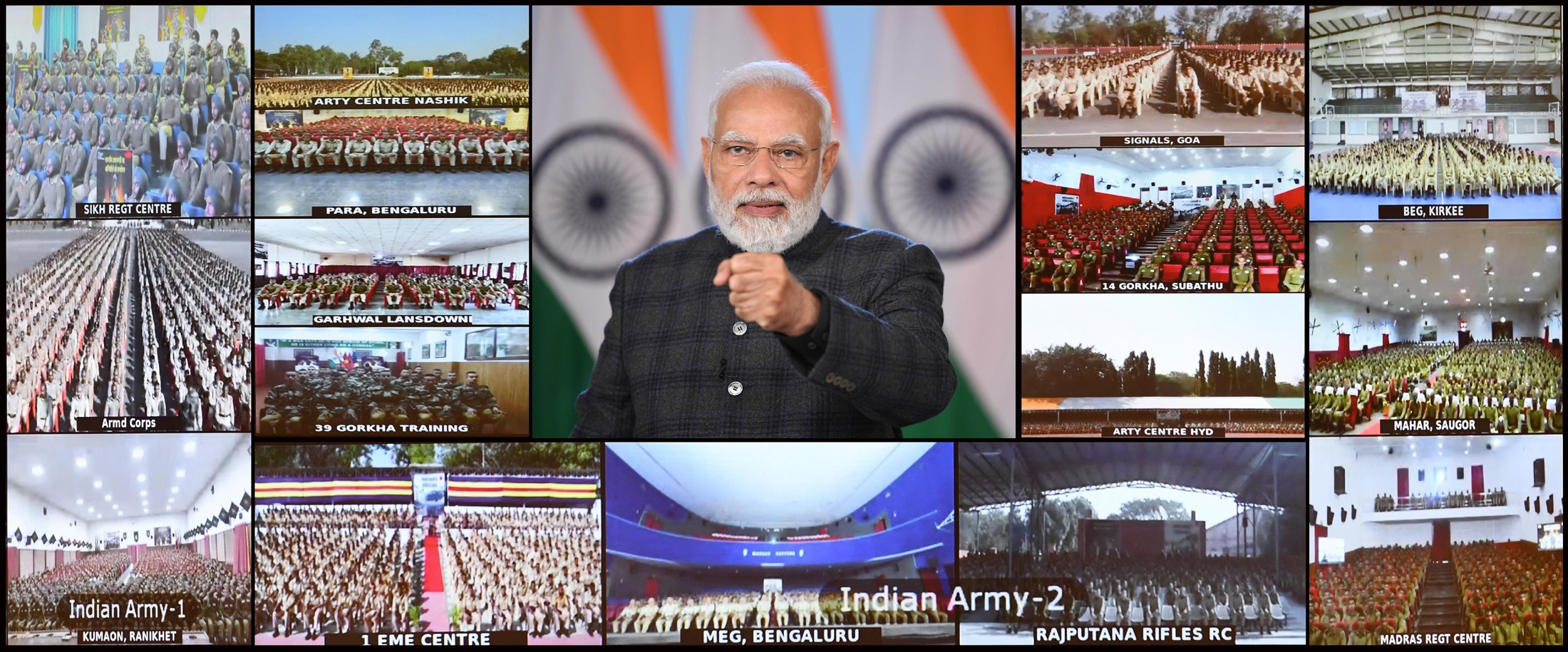 PM addresses first batch of Agniveers of the three Services via video conferencing on January 16, 2023.