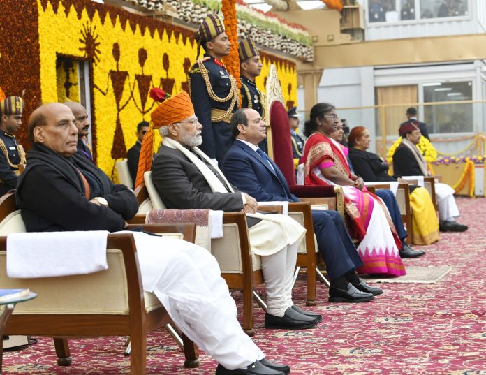 PM at Kartavya Path on the occasion of 74th Republic Day 2023, in New Delhi on January 26, 2023.