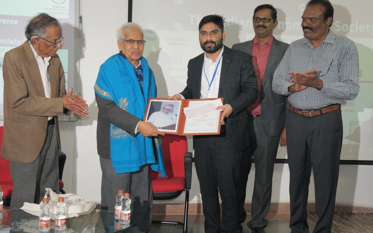 IIM Jammu faculty member conferred with prestigious - Prof. M. J. Manohar Rao Young Economist Award-2022