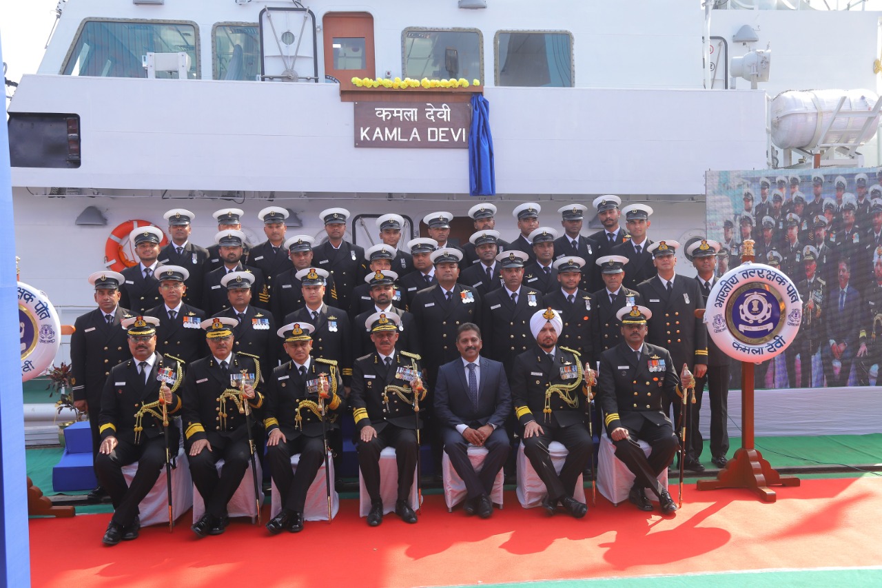 ICGS Kamla Devi, the Fast Patrol Vessel (FPV) designed, built and delivered by Garden Reach Shipbuilders and Engineers (GRSE) Ltd