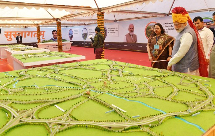 PM dedicates to the nation Delhi-Dausa-Lalsot section of Delhi Mumbai Expressway, in Dausa, Rajasthan on February 12, 2023.