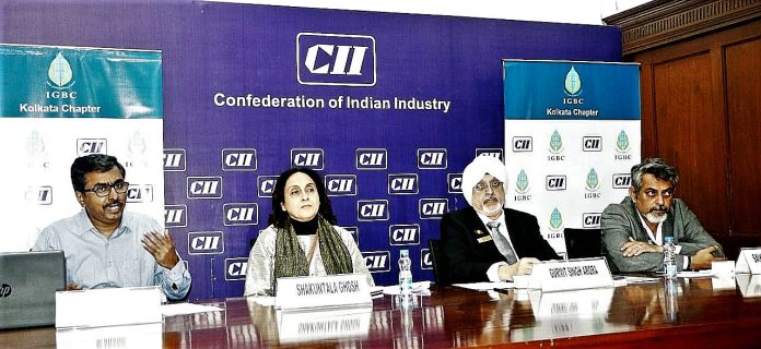 Left to right: M anand ( deputy executive director IGBC), Shakuntala ghosh (chairperson IGBC kolkata chapter), Gurmit singh arora (national charman- IGBC), Saikat roy Choudhury ( Regional Director, CII Eastern Region)