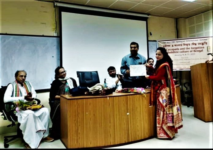 Smt. Bhaswati Kalita of Guwahati, Assam successfully presented her seminar paper on Charyapad at The International Seminar held at Jadavpur University, Kolkata, organized by the Education Department of Jadavpur University.