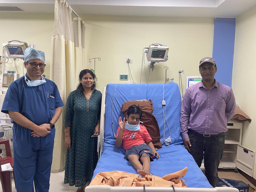 Dr. Dipanjan Chatterjee along with patient & family
